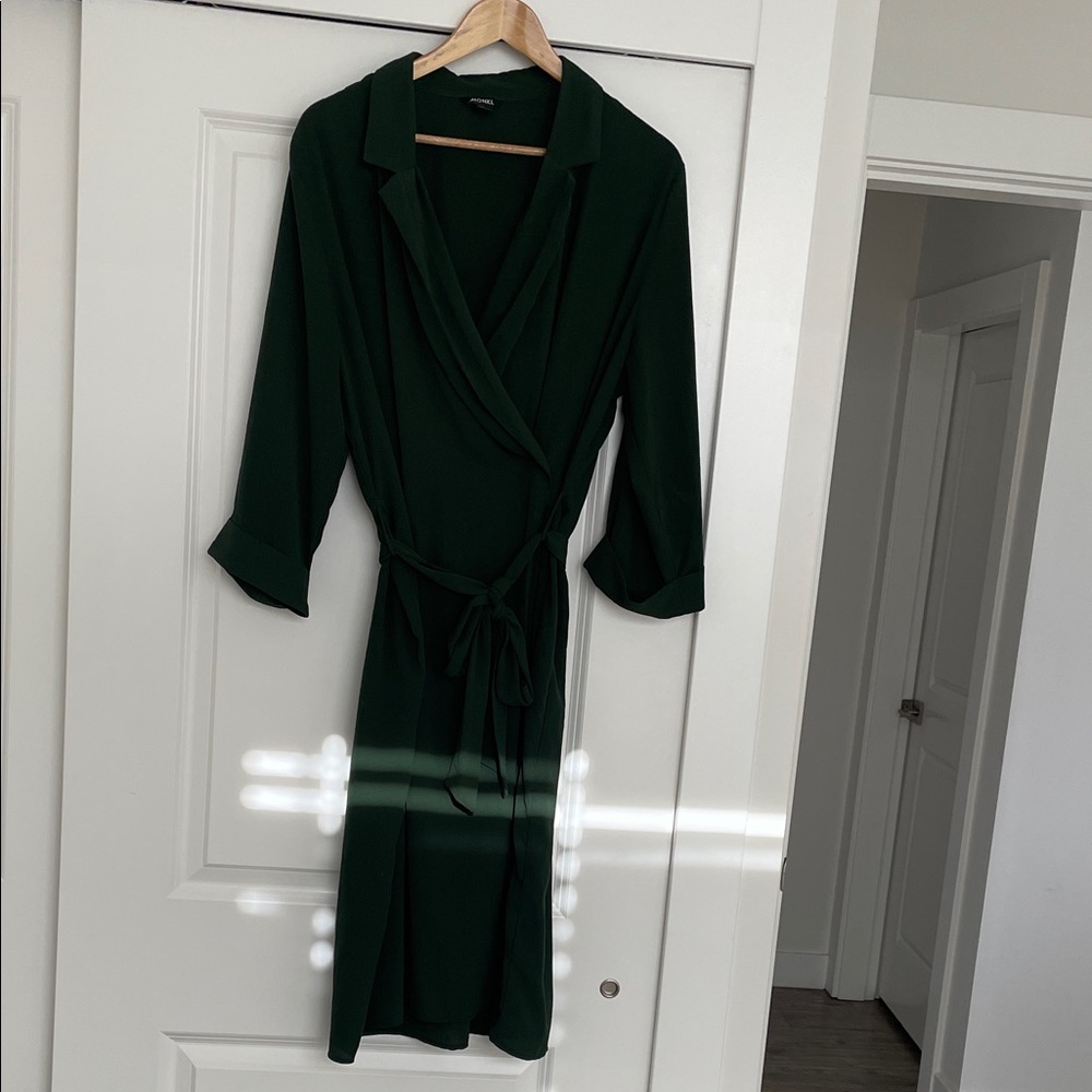 Monki Andie recycled midi wrap dress